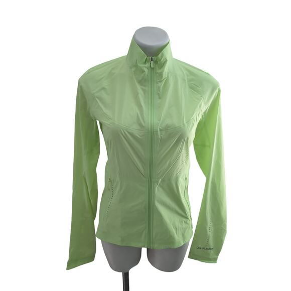 Lululemon Size 6 Fast Free Windbreaker Jacket Water Repellent Lime Yellow - Picture 1 of 8